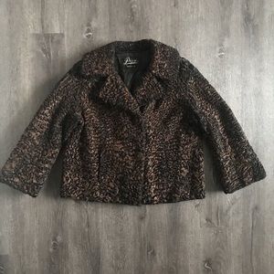 Shaved Beaver / karakul  brown / black  Coat women’s (8/10)